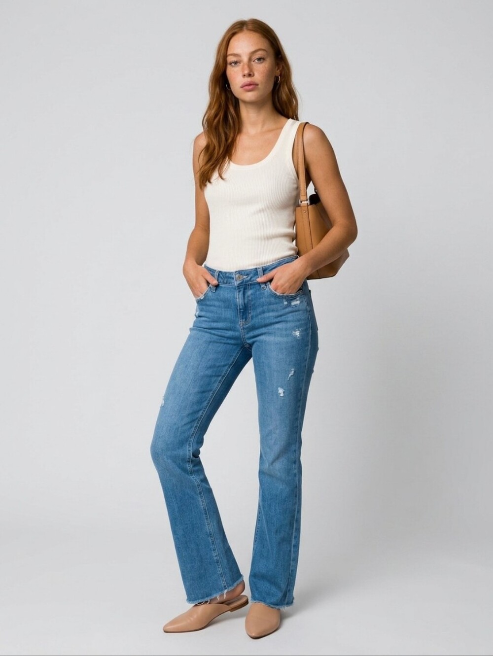 PAIGE Sloane Low Rise Distressed Denim Misses Jeans Size 27 - Picture 11 of 11